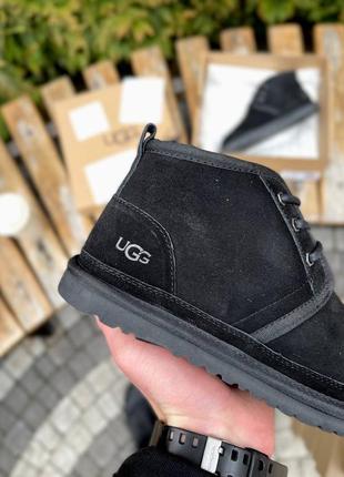 Уги угі уггі угги чоловічі ugg neumel black suede4 фото