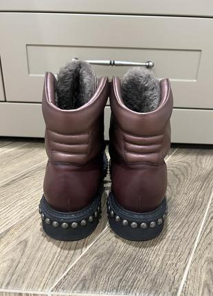Santoni оригинал итальялия теплые зимние ботинки ботинки мех9 фото