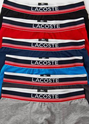 Подарочный набор боксеров трусы - шорты из 4 шт. lacoste с3078 в коробке хлопок.8 фото