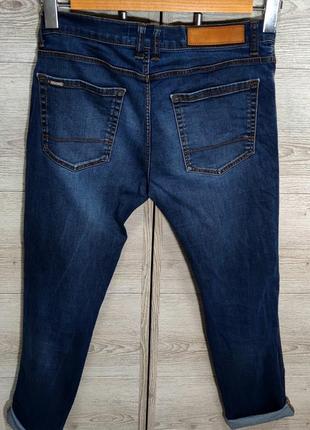 Мужские зауженые ультрамодные джинсы zara man  тёмно-синего цвета размер 322 фото