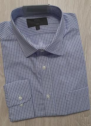 Класична чоловіча сорочка в дрібну клітинку marks&spencer