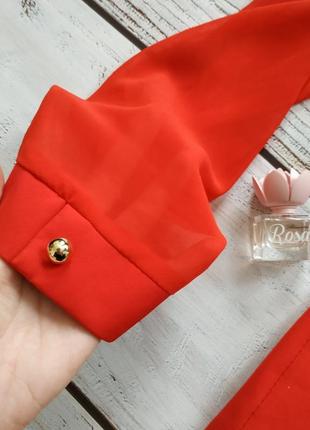 Нарядный жакет жакет-блуза красного цвета6 фото