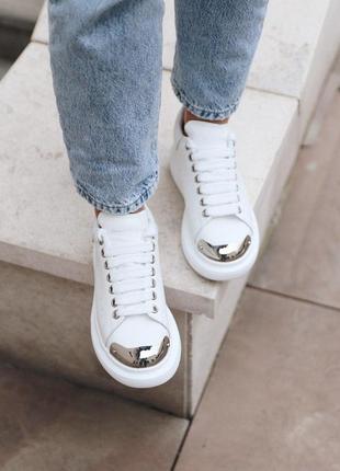 Жіночі кросівки alexander mcqueen white metal в білому кольорі (36-42)😍4 фото