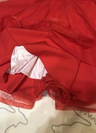 Платье красное с мягкой юбкой 34 замера на фото6 фото