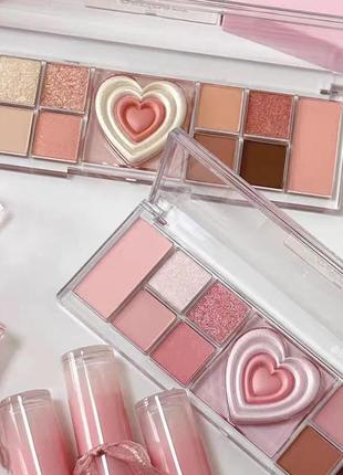 Палетка для макіяжу peripera all take mood like palette #01 prestige pink та  #02 peach heaven