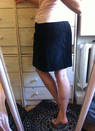 Замшевая юбка базовая чёрная трапеция uk 10-12-14 etam4 фото
