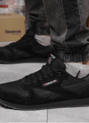 Классические мужские кроссовки reebok черные и серые4 фото