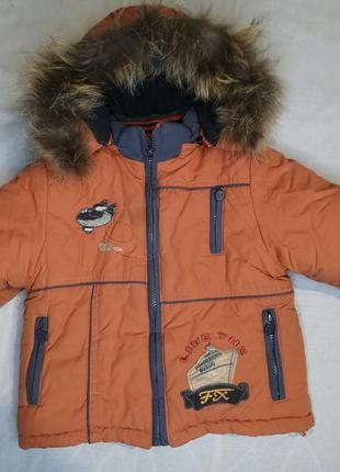 Зимний детский набор куртка+полукомбинезон+перчатки б/в р. 924 фото