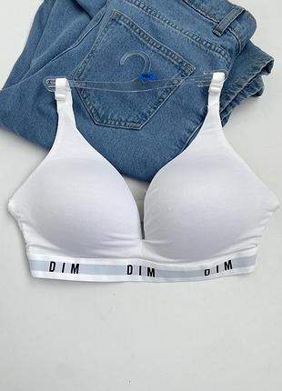 Коттоновый бюстгальтер без косточек dim (франзия) на тонком поролоне👌