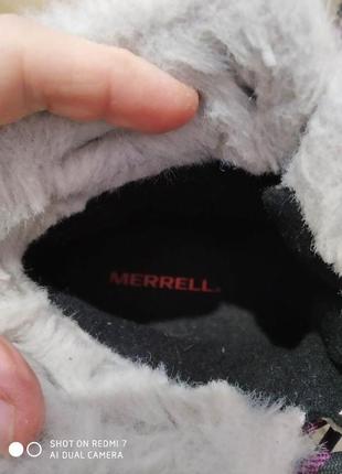 Кожаные термо водонепроницаемые ботинки merrell waterproof 200gram insulation9 фото