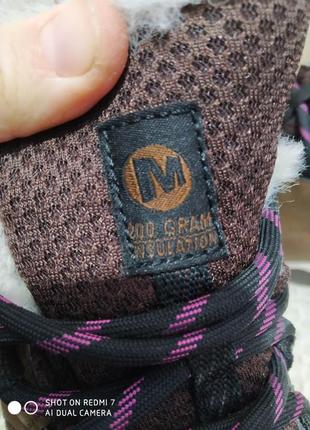 Кожаные термо водонепроницаемые ботинки merrell waterproof 200gram insulation6 фото
