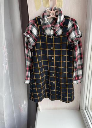 Сарафан джинсовый синий 5-6-7-8 лет сарафан детский для девочки синий сарафан