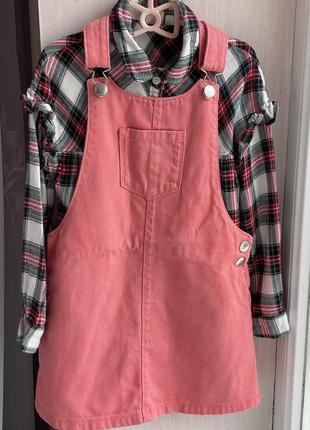 Сарафан джинсовый синий 5-6-7-8 лет сарафан детский для девочки синий сарафан