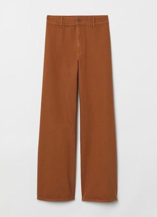 Джинсові саржеві штани h&m з широкими штанинами для соковитих жінок