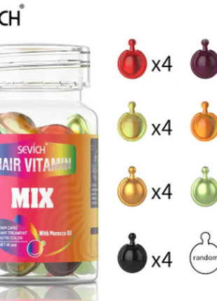 Капсули для волосся sevich hair vitamin mini mix (мікс 30 капсул)1 фото