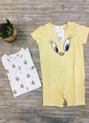 Ромпер h&m твитти tweety bird размеры 92 см 98 см3 фото