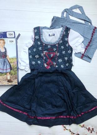 Костюм карнавальний костюм дівчинці повар селянка фартух сукня 98-104 см 3-4 роки lupilu