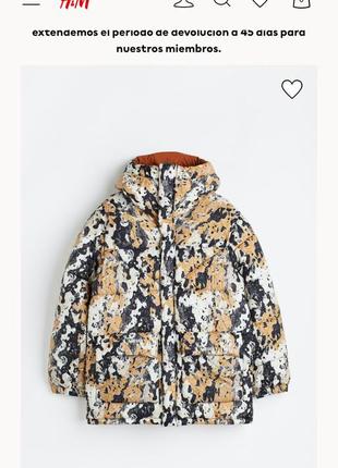 Двухсторонняя пуховая куртка. пуховик h&m