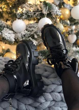 Prada leather boots nylon pouch black 14 фото