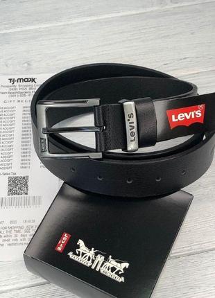 Мужской ремень levi's / черный на подарок подарочная упаковка levis