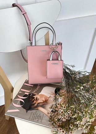 Сумка guess picnic mini tote pink оригінал