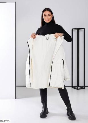 Куртка жіноча молочна (біла) коротка з капюшоном дуже тепла
