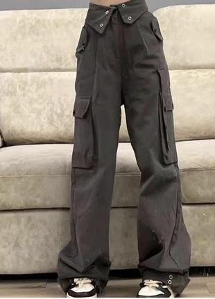 Штани щільні широкі в стилі haradjuku