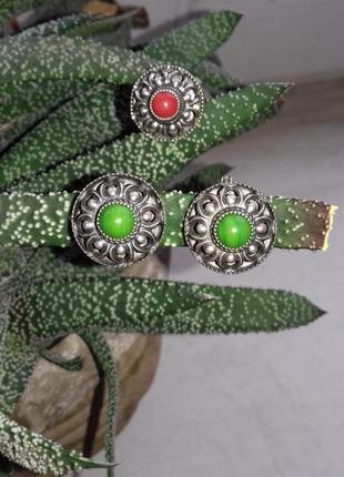 Сережки вінтаж мельхіор з посрібленям, клеймо, натуральний камінь агат