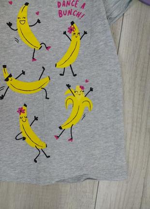 Футболка для девочки сarter's kid «танцующий банан» серая размер 122 (7 лет)4 фото