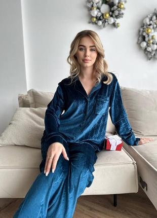 Жіноча піжама 🌸 бархатна піжама 💗 жіноча піжама у стилі dior10 фото
