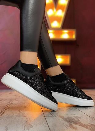 Кросівки alexander mcqueen black white кроссовки