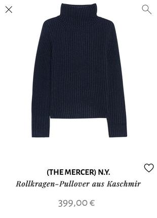 Кашемировый свитер the mercer n. y. люкс бренд свитер 100% кашемир с высоким воротником под горло2 фото