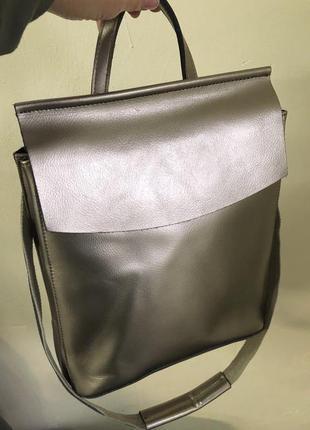 Рюкзак -сумка кожаный женский.7 фото