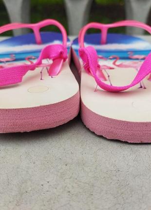 Детские вьетнамки для девочки,шлепки,шлепанцы фламинго