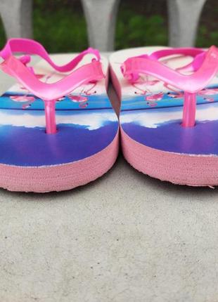Детские вьетнамки для девочки,шлепки,шлепанцы фламинго