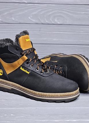 Кожаные мужские зимние ботинки шнурок/змейка в стиле timberland!!!