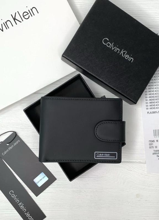 Черный кошелек calvin klein портмоне на подарок мужской1 фото