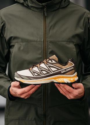 Мужские кроссовки salomon xt-6 expanse beige brown8 фото