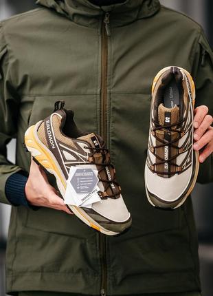 Мужские кроссовки salomon xt-6 expanse beige brown7 фото