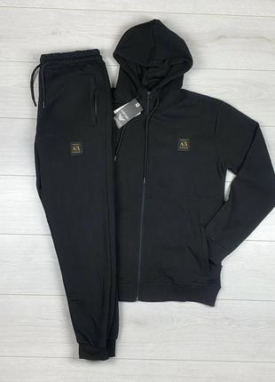 Топовий флісовий костюм armani exchange black