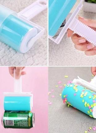 Многоразовый липкий ролик для чистки одежды, силиконовый ролик для удаления шерсти животных с одежды и мебели.
