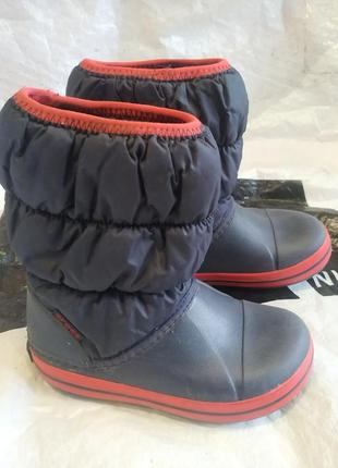 Сапоги зимние детские crocs kids winter puff boot  темно-синие