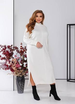 Женское ангоровое платье миди цвета