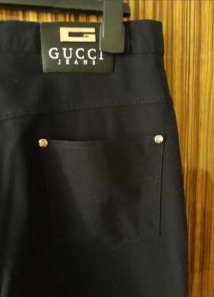 Оригинальные натуральные хлопковые стрейчевые джинсы брюки gucci размер 30 высокая посадка5 фото