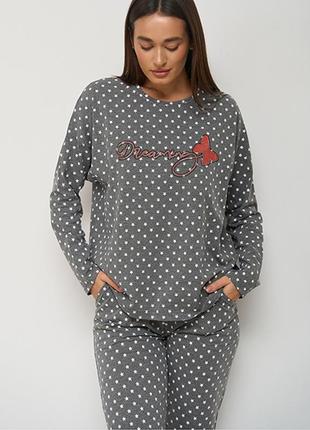Жіноча піжама штани та кофта зірочки 146205 фото