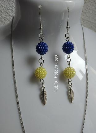 Патриотические длинные серьги thiers символ флага украины