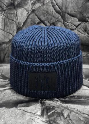 Шапка мужская шапка синяя шапка зимняя