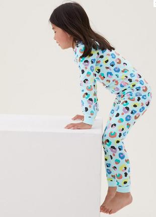 Яркий домашний костюм, пижама радужный леопард от m&s 2-3 года1 фото