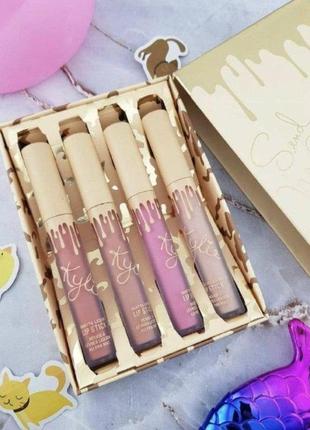 Набор жидких матовых помад kylie cosmetics send me more nudes