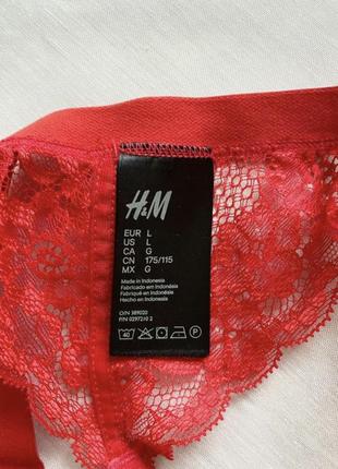 Гарний червоний мереживний пояс для панчіх h&m , розмір l6 фото